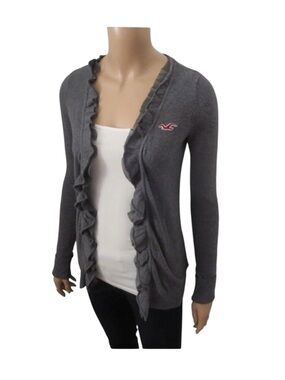 Hollister Gray Ruffled Sweater size small
